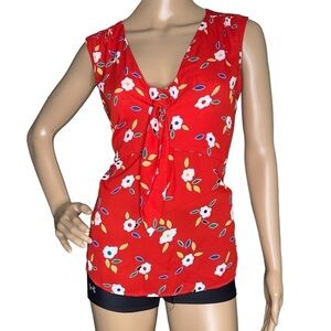 CAbi Tied Up top red with white flowers medium